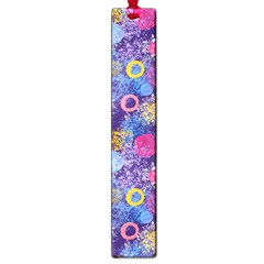 Multicolored Splashes And Watercolor Circles On A Dark Background Large Book Marks by SychEva