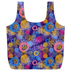 Multicolored Splashes And Watercolor Circles On A Dark Background Full Print Recycle Bag (xl) by SychEva