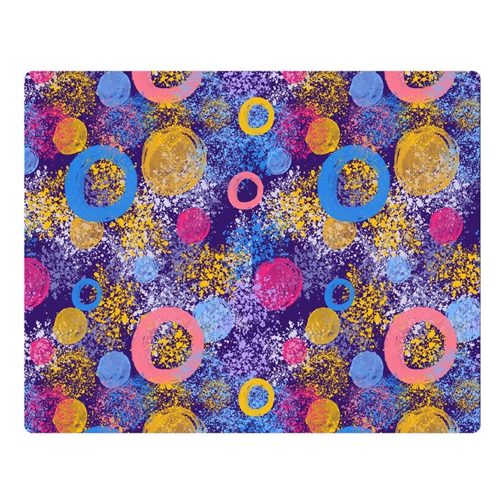 Multicolored Splashes And Watercolor Circles On A Dark Background Double Sided Flano Blanket (Large) 