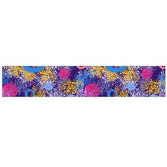 Multicolored Splashes And Watercolor Circles On A Dark Background Large Flano Scarf  by SychEva