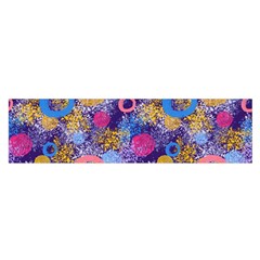 Multicolored Splashes And Watercolor Circles On A Dark Background Satin Scarf (oblong) by SychEva