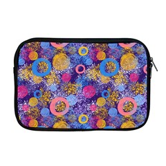 Multicolored Splashes And Watercolor Circles On A Dark Background Apple Macbook Pro 17  Zipper Case by SychEva