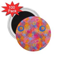 Multicolored Splashes And Watercolor Circles On A Dark Background 2 25  Magnets (100 Pack)  by SychEva