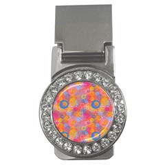 Multicolored Splashes And Watercolor Circles On A Dark Background Money Clips (cz)  by SychEva