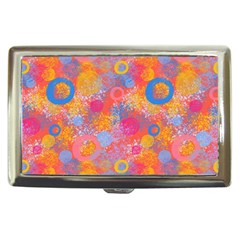 Multicolored Splashes And Watercolor Circles On A Dark Background Cigarette Money Case by SychEva