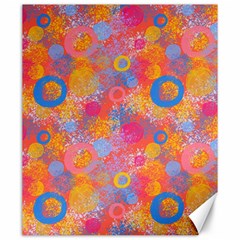 Multicolored Splashes And Watercolor Circles On A Dark Background Canvas 20  X 24  by SychEva