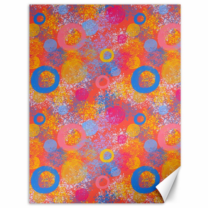 Multicolored Splashes And Watercolor Circles On A Dark Background Canvas 36  x 48 