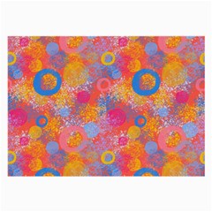 Multicolored Splashes And Watercolor Circles On A Dark Background Large Glasses Cloth by SychEva