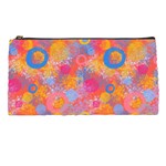 Multicolored Splashes And Watercolor Circles On A Dark Background Pencil Case Front