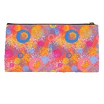 Multicolored Splashes And Watercolor Circles On A Dark Background Pencil Case Back