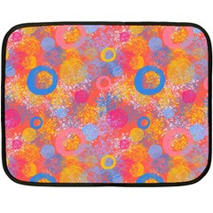 Multicolored Splashes And Watercolor Circles On A Dark Background Double Sided Fleece Blanket (mini)  by SychEva