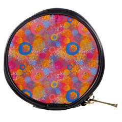 Multicolored Splashes And Watercolor Circles On A Dark Background Mini Makeup Bag by SychEva