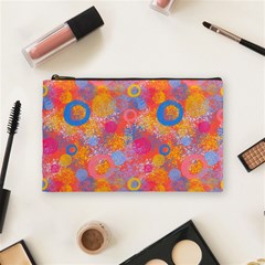 Multicolored Splashes And Watercolor Circles On A Dark Background Cosmetic Bag (medium) by SychEva