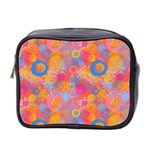 Multicolored Splashes And Watercolor Circles On A Dark Background Mini Toiletries Bag (Two Sides) Front