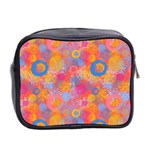 Multicolored Splashes And Watercolor Circles On A Dark Background Mini Toiletries Bag (Two Sides) Back