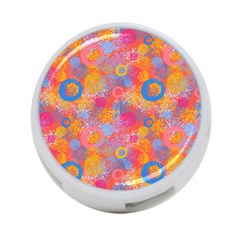 Multicolored Splashes And Watercolor Circles On A Dark Background 4-port Usb Hub (two Sides) by SychEva