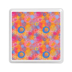 Multicolored Splashes And Watercolor Circles On A Dark Background Memory Card Reader (square) by SychEva