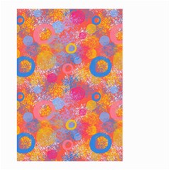 Multicolored Splashes And Watercolor Circles On A Dark Background Small Garden Flag (two Sides) by SychEva