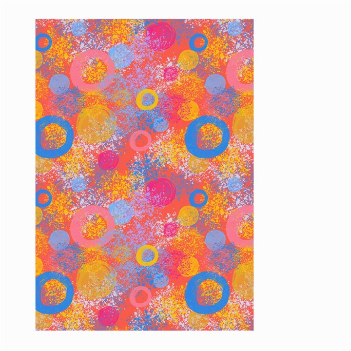 Multicolored Splashes And Watercolor Circles On A Dark Background Large Garden Flag (Two Sides)