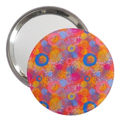 Multicolored Splashes And Watercolor Circles On A Dark Background 3  Handbag Mirrors by SychEva