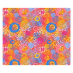 Multicolored Splashes And Watercolor Circles On A Dark Background Double Sided Flano Blanket (small)  by SychEva