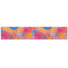 Multicolored Splashes And Watercolor Circles On A Dark Background Large Flano Scarf  by SychEva