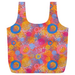 Multicolored Splashes And Watercolor Circles On A Dark Background Full Print Recycle Bag (xxxl) by SychEva