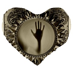 Mirror-mirror-of-souls-magic-mirror Large 19  Premium Flano Heart Shape Cushions by Sudhe