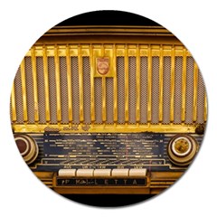 Radio-old-tube-radio-nostalgia Magnet 5  (round)