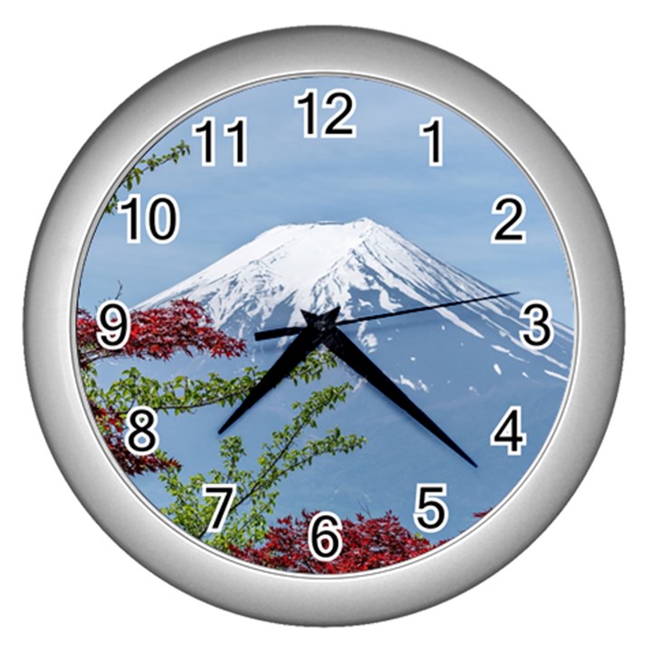 Mountain-mount-landscape-japanese Wall Clock (Silver)