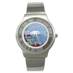 Mountain-mount-landscape-japanese Stainless Steel Watch by Sudhe