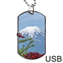 Mountain-mount-landscape-japanese Dog Tag Usb Flash (two Sides) by Sudhe