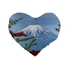 Mountain-mount-landscape-japanese Standard 16  Premium Flano Heart Shape Cushions by Sudhe