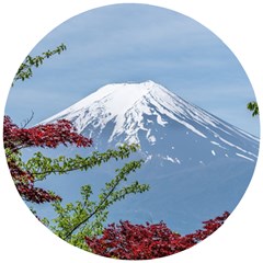 Mountain-mount-landscape-japanese Wooden Puzzle Round by Sudhe