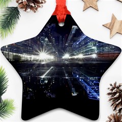 Cityscape-light-zoom-city-urban Star Ornament (two Sides) by Sudhe