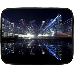 Cityscape-light-zoom-city-urban Fleece Blanket (mini) by Sudhe