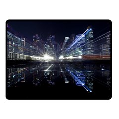 Cityscape-light-zoom-city-urban Double Sided Fleece Blanket (small)  by Sudhe