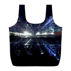 Cityscape-light-zoom-city-urban Full Print Recycle Bag (l) by Sudhe