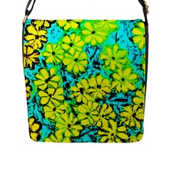 Chrysanthemums Flap Closure Messenger Bag (L)