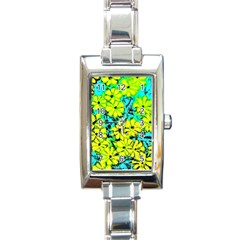 Chrysanthemums Rectangle Italian Charm Watch by Hostory