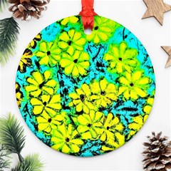 Chrysanthemums Round Ornament (two Sides)