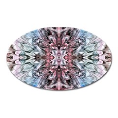 Abstract Waves  Oval Magnet by kaleidomarblingart