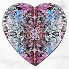 Abstract Waves  Jigsaw Puzzle (heart) by kaleidomarblingart