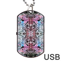 Abstract Waves  Dog Tag Usb Flash (two Sides) by kaleidomarblingart