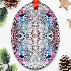 Abstract Waves Iii Oval Ornament (two Sides)