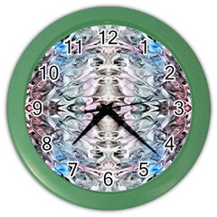 Abstract Waves Iii Color Wall Clock by kaleidomarblingart