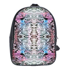 Abstract Waves Iii School Bag (large) by kaleidomarblingart