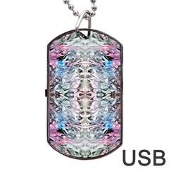 Abstract Waves Iii Dog Tag Usb Flash (two Sides) by kaleidomarblingart