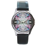 Abstract Waves IV Round Metal Watch Front