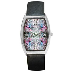 Abstract Waves IV Barrel Style Metal Watch